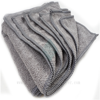 China Bulk woven towels Factory Custom Grey Black Color Microfiber Waro Knitting Home Cleaning Wipe Towels Gifts Producer for UK Europe Ireland